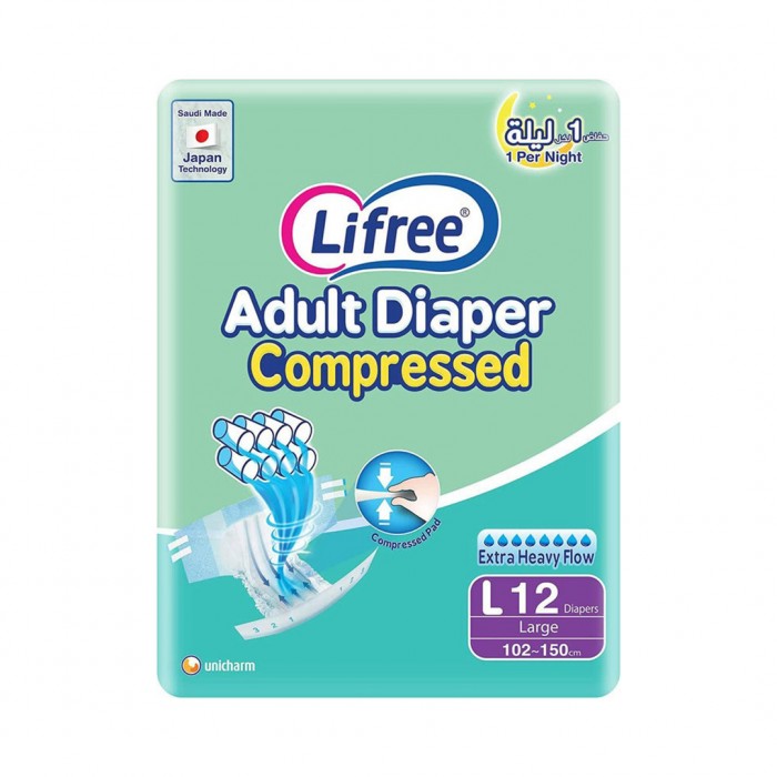 Lifree Adult Diapers Tape Large 12 Pieces