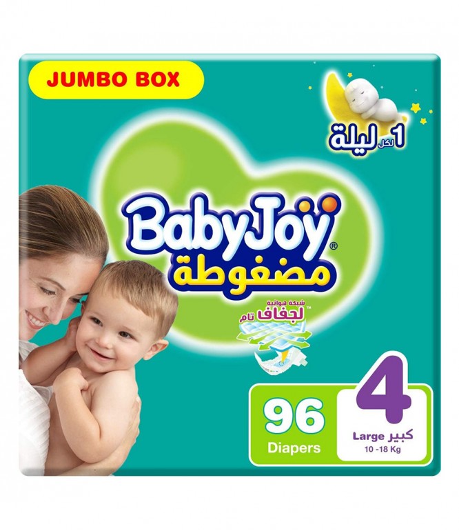 بيبي جوي مقاس 4 - كرتون 96 حفاض 