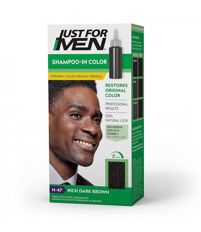 just for men hair dye shamppo-in Haircolor Dark Brown