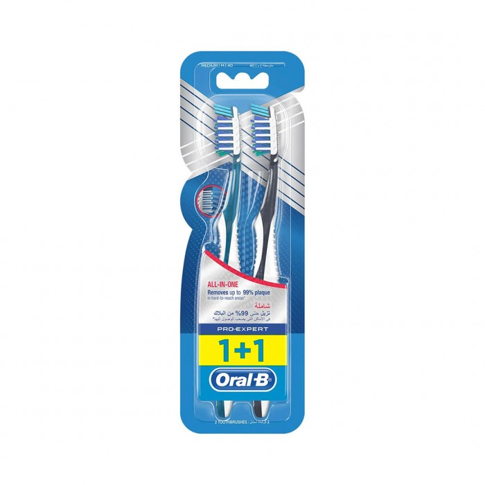 Oral-B Tooth Brush Cross Pro Expert Comp-7 Medium 40 1 Plus 1