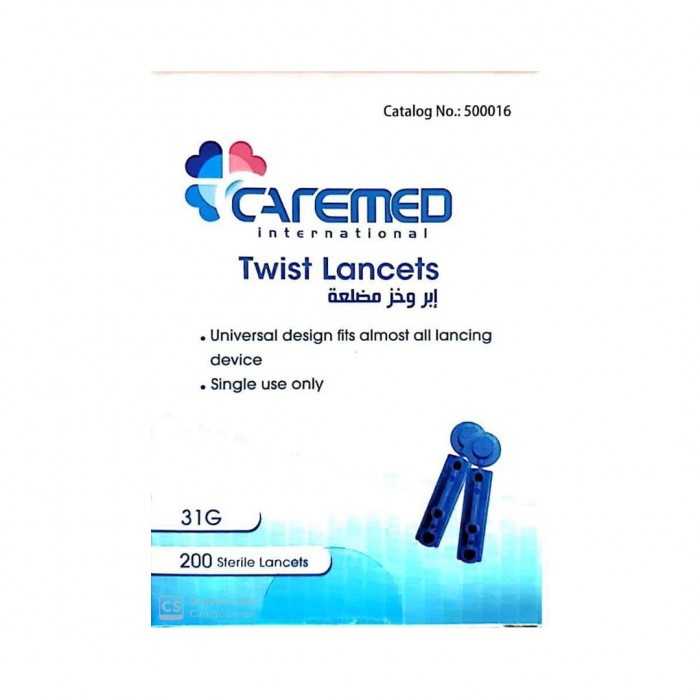 Caremed Lancet Twist 31G 200 Pcs