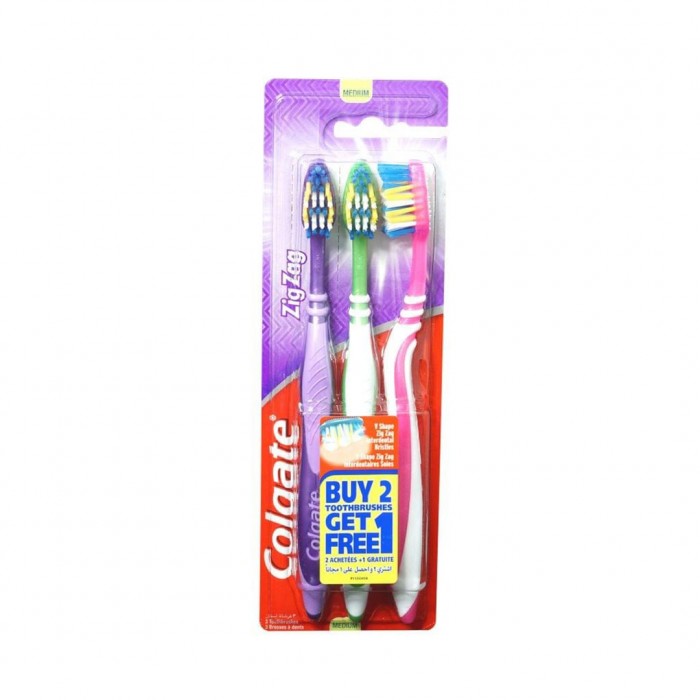 Colgate Zig Zag Medium Toothbrush 2+1free