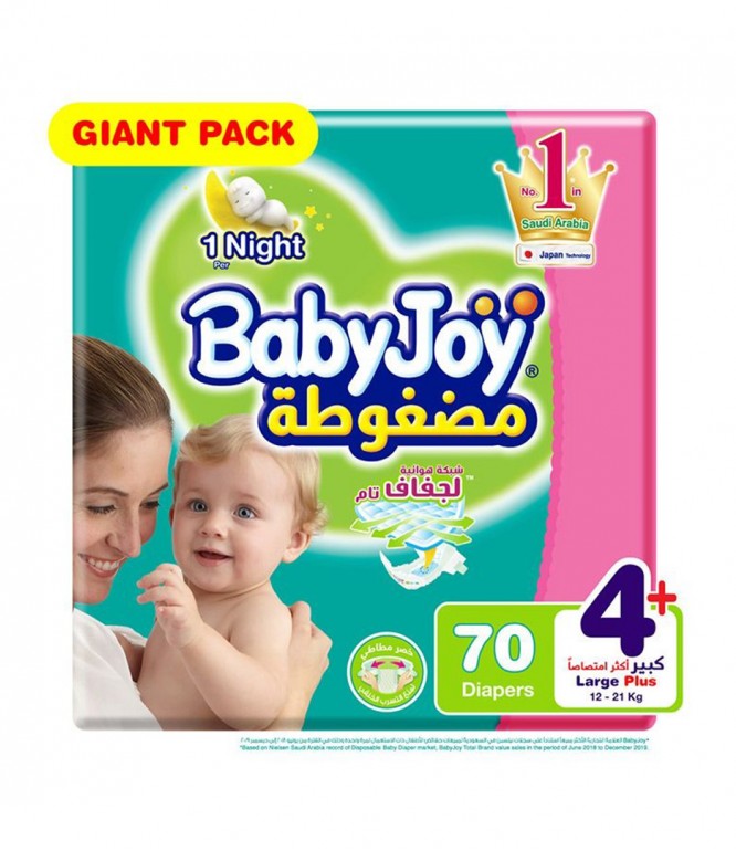 بيبي جوي مقاس (4+) عبوة التوفير الضخم 70 حفاضة
