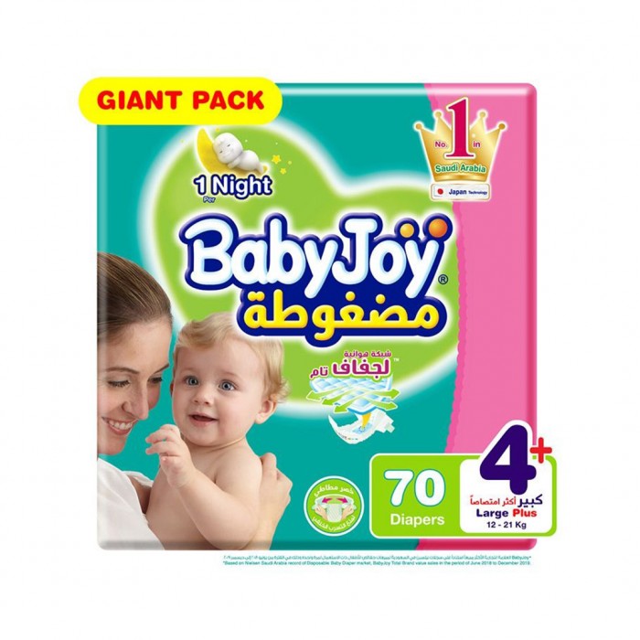 Baby Joy Size (4+) Giant Pack 70 Diapers