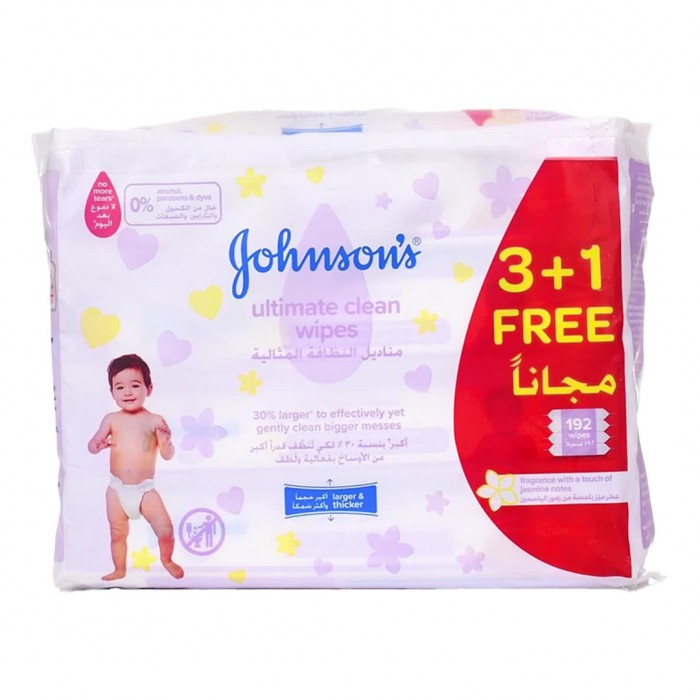 Johnson Baby Wipes Ultimate Clean - 48's 3+1