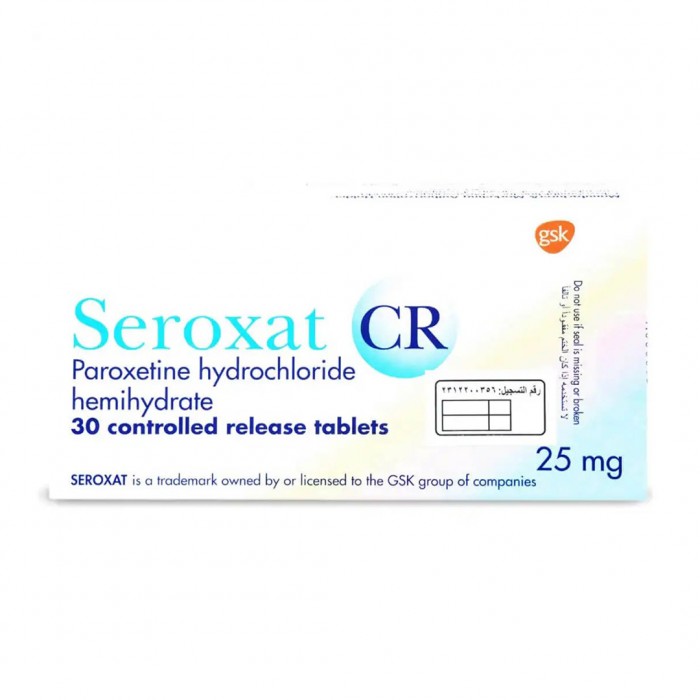 SEROXAT CR 25MG TAB 30'S