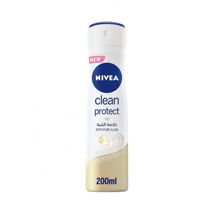 NIVEA Antiperspirant Spray for Women Clean Protect Pure Alum 200 ml