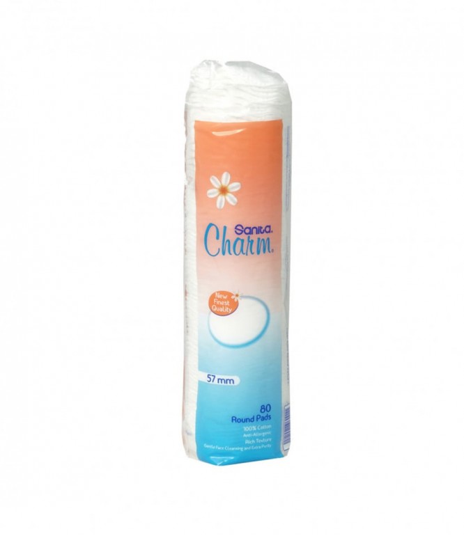 Charm round cotton pads for makeup removal 80 Pieces