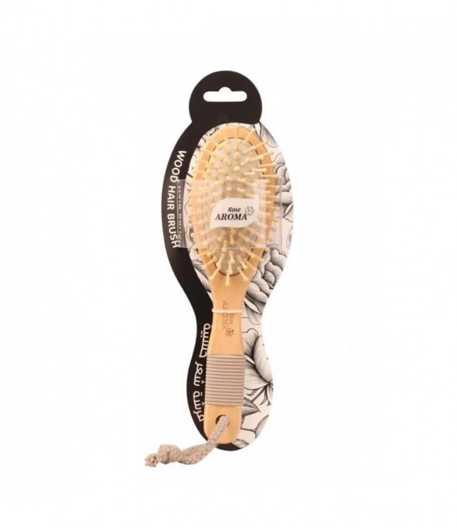 Rose Aroma Wooden Hair Brush 4738