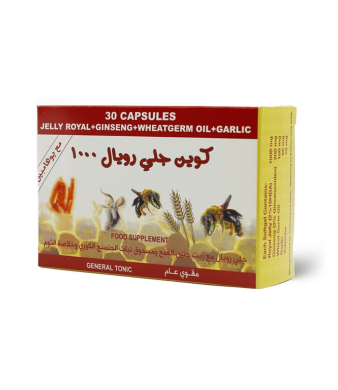 Royal Jelly Queen 1000 Bee Royal Jelly Capsules for Vitality 30 Capsules