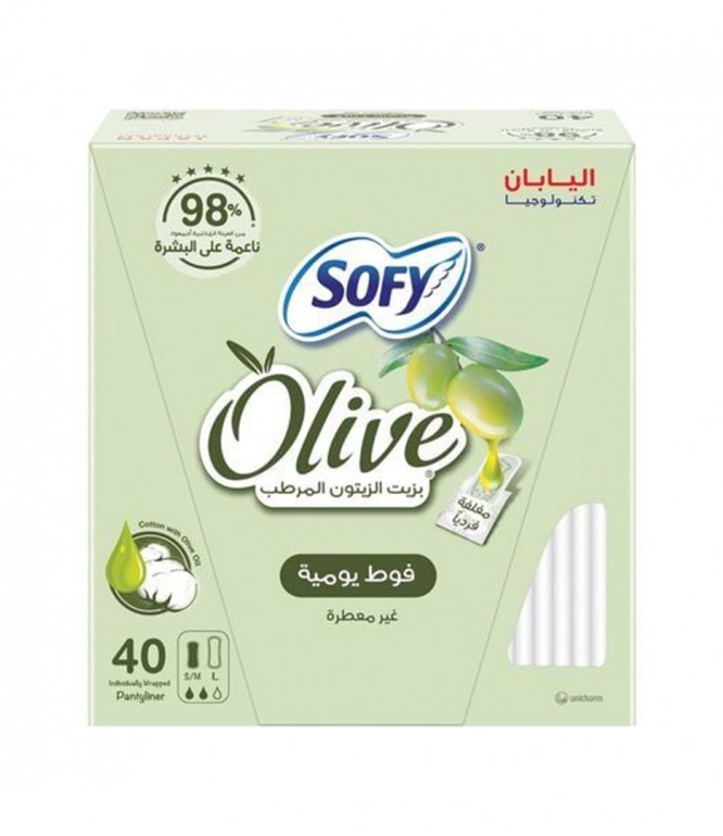 Sofy Pantyliners With Olive Oil, Unscented X40pieces