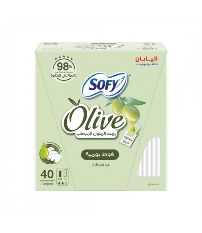 سوفي فوط يومية بزيت الزيتون غير معطرة ×40قطعة