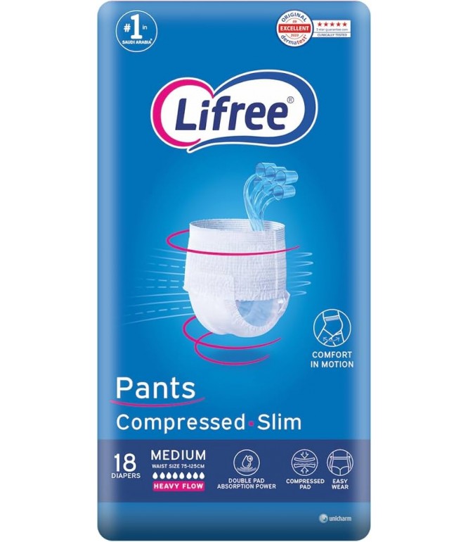 Lifree Adult Diapers Clot Medium 18 Pieces