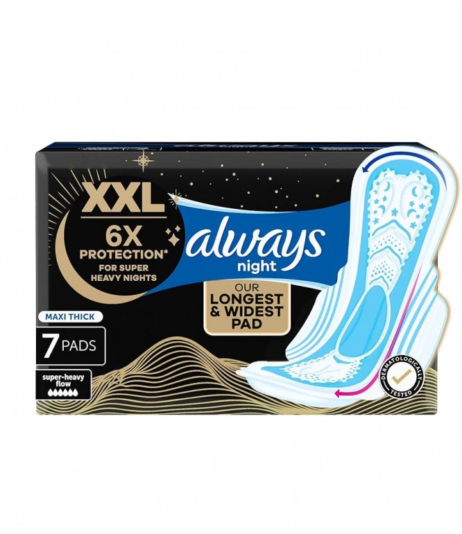 Always Maxi Thick Night Sanitary Pad Long with Wings 7Pieces
