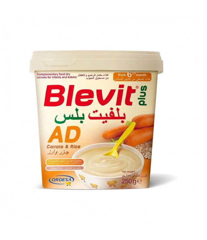 Blevit Plus Baby Cereal Carrot and Rice (Gluten Free) 250 Gm