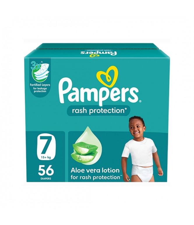 Pampers Rash Protection Diapers Size 7 Mega Pack 56 Pcs