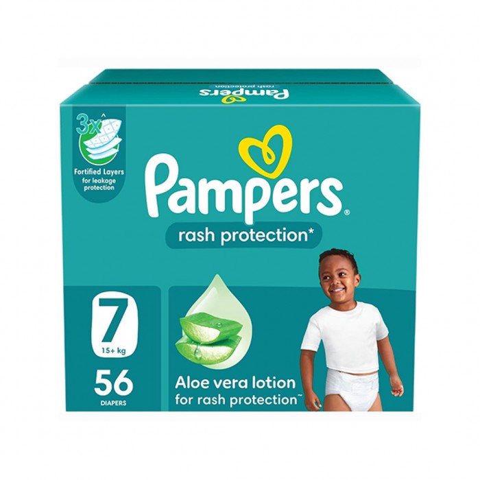 Pampers Rash Protection Diapers Size 7 Mega Pack 56 Pcs