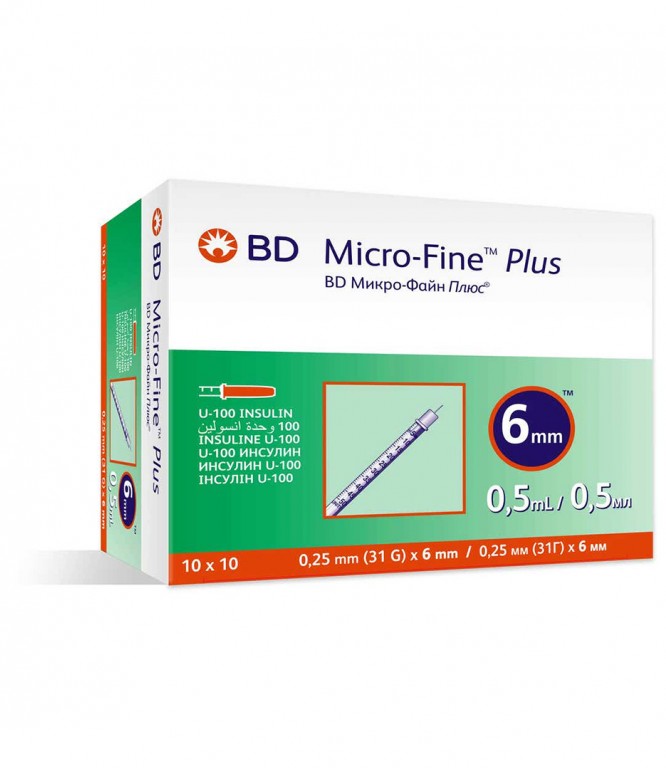 BD Micro Fine Plus Syringe 0.5 ML 31G 6 mm 100 Piece