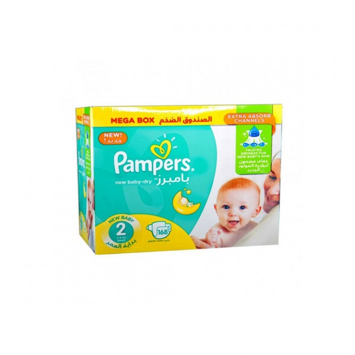 Pampers Diapers Size (2) Mega Box 168 Pieces