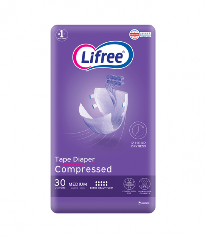 Lifree Adult Diapers Tape Medium 30 Pieces