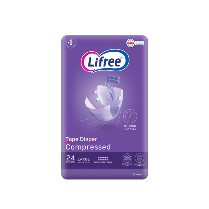 Lifree Adult Diapers Tape Large 24 Pieces