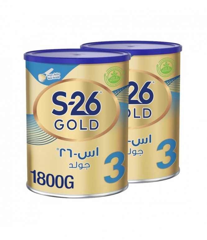 إس 26 - S26 حليب أطفال المرحلة الثالثة عرض العبوتين 1800 جم × 2