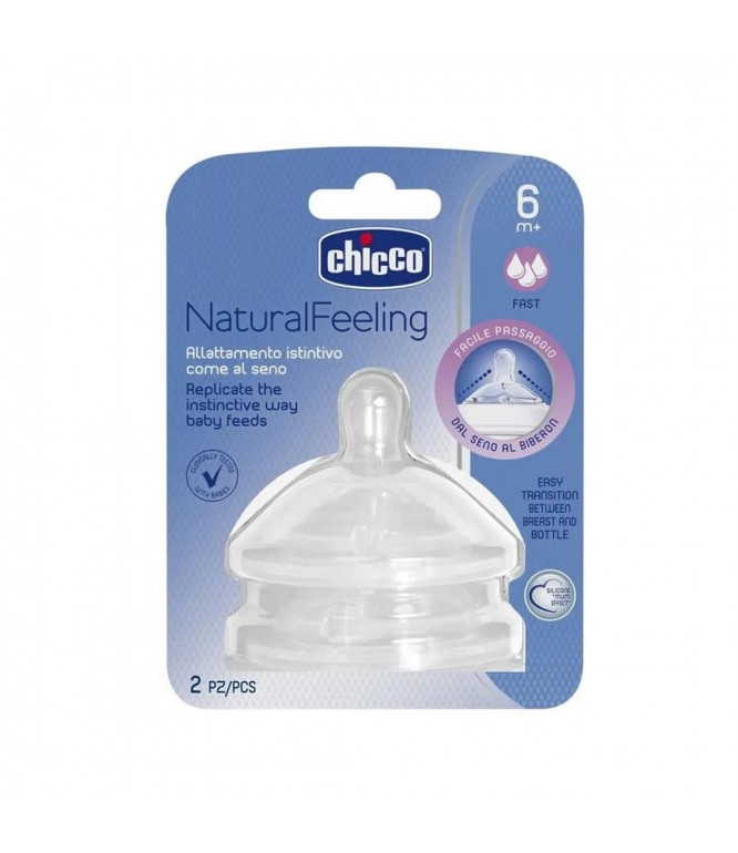 Chicco Natural Feeling Nipple 6M+ Fast 2Pieces