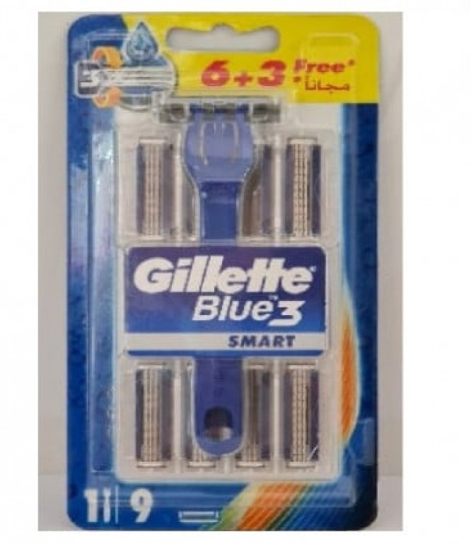Gillete Blue 3 smart Razor 6+3's