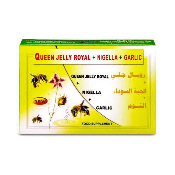 Royal Jelly Nigella Garlic Capsules for Immunity  Energy 30 Capsules