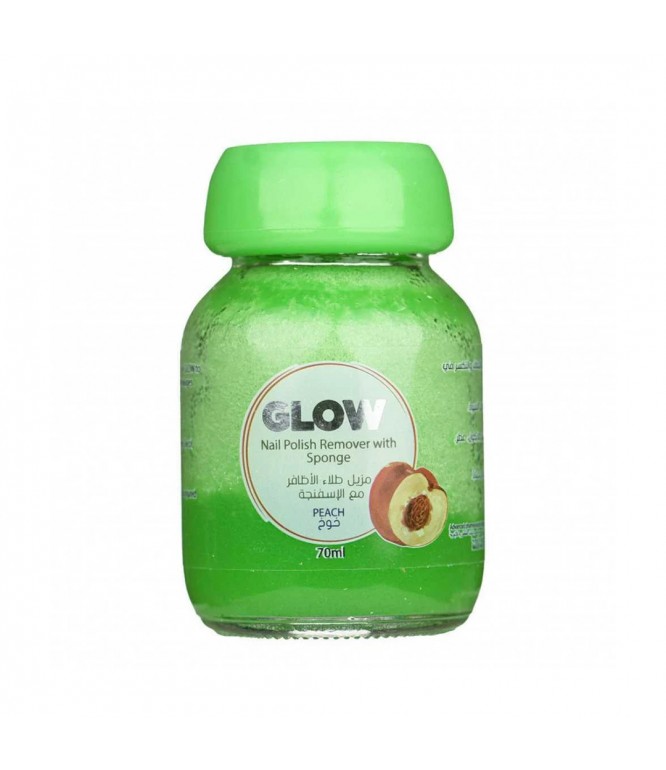 Glow Nail Polish Remover with Sponge Peach Scent 70 ML