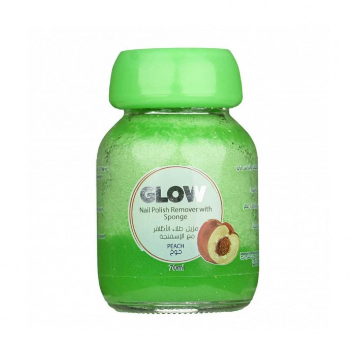 Glow Nail Polish Remover with Sponge Peach Scent 70 ML