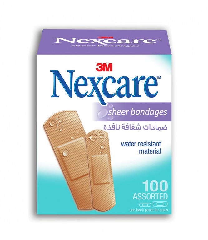 Nexcare Assorted Sheer Bandages 100 Pieces