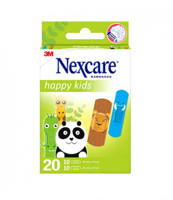 Nexcare Happy Kids Animal Bandages 20 Pieces