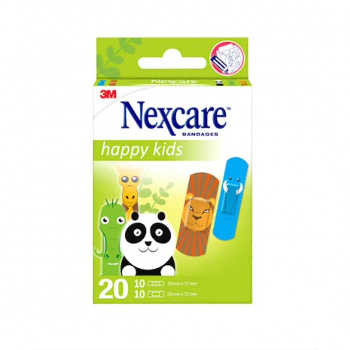 Nexcare Happy Kids Animal Bandages 20 Pieces