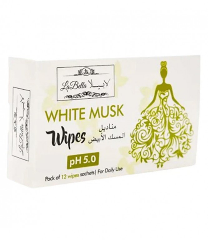Labella White Musk Feminine Wipes 12 Single Wipes