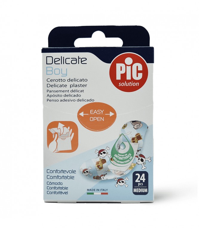 Pic Delicate First Aid Plaster For Boys 24 Pieces