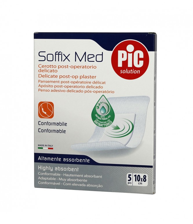 Pic Soffix Med Antibacterial Plaster 8x10 cm 5 Pieces