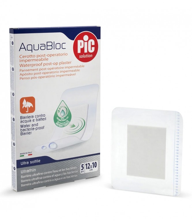 Pic Soffix Med Antibacterial Plaster 12x10 cm 5 Pieces