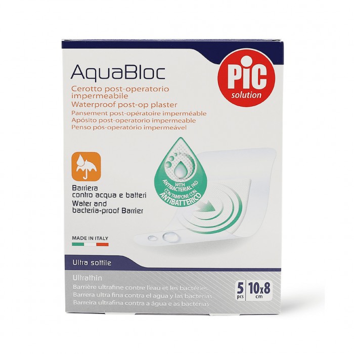 Pic Aquabloc Transparent Waterproof Plaster 10x8cm 5 Pcs