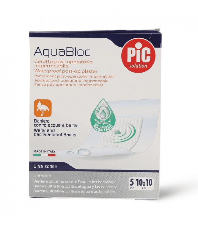 Pic Aquabloc Transparent Waterproof Plaster 10x10cm 5 Pcs