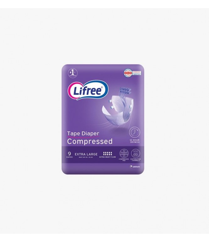 Lifree Adults Tape Diapers Xl 9Pieces