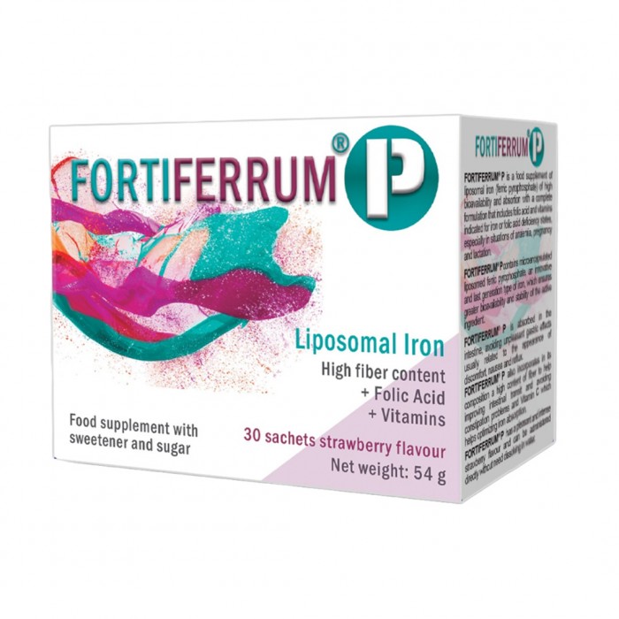 Fortiferrum P Iron, Folic Acid, and Vitamins Strawberry Flavor 30 Sachets