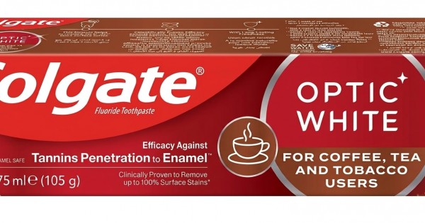 Colgate Optic White Toothpaste For Coffee Tea And Tobacco Users 75Ml