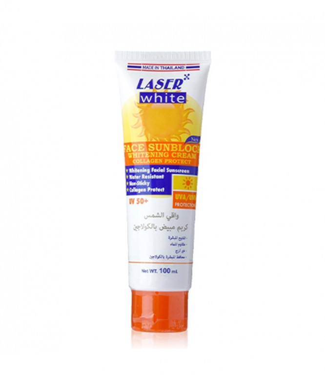 ليزر وايت واقي شمس SPF 50+ ومفتح بالكولاجين  100 مل