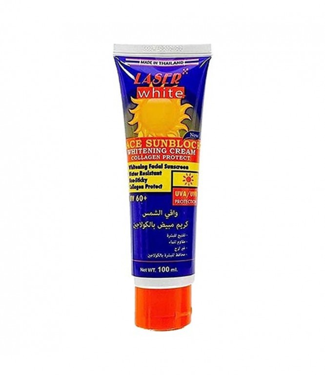 ليزر وايت واقي شمس SPF 60+ ومفتح بالكولاجين SPF 60+ 100 مل