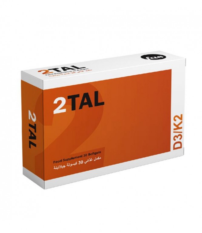 2Tal Vit. D3 - K2 For Bone - Immunity Support - 30 Softgels