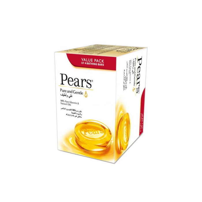 Pears Pure & Gentle Bath Soap with Glycerin 125g 4 Pcs