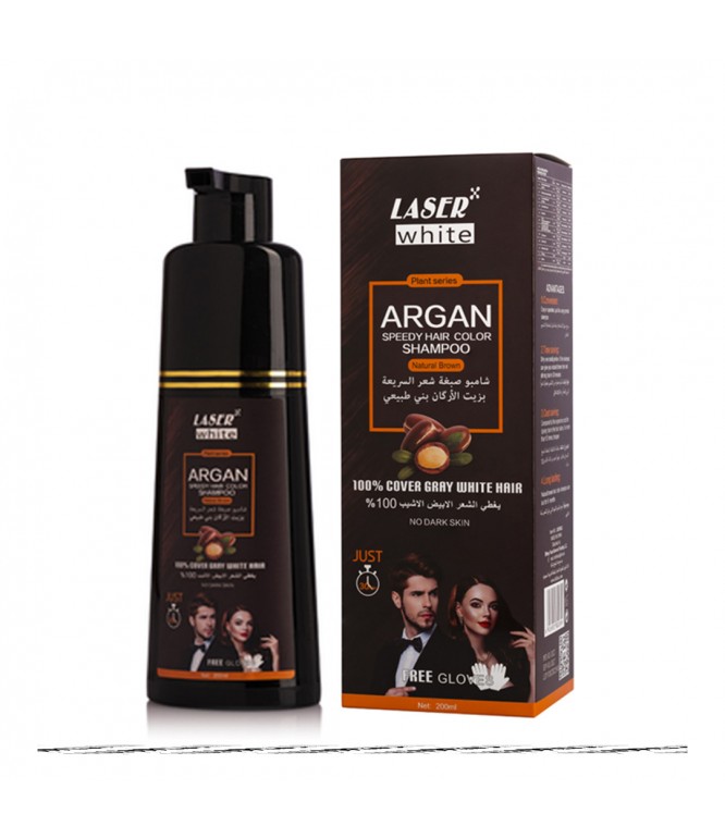 Laser White 2694 Argan Oil Hair Color Shampoo Brown 200ml