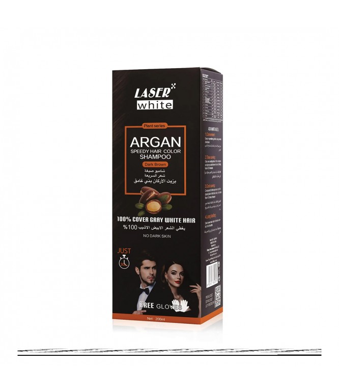 Laser White 2717 Argan Oil Hair Color Shampoo Dark Brown