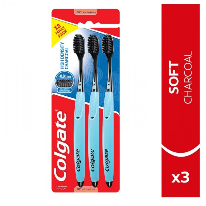 Colgate High Density Charcoal Soft Toothbrush 3 Pieces
